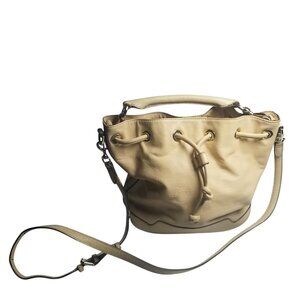 Rebecca Minkoff Fiona Women's Cream Beige Leather Small Bucket Bag